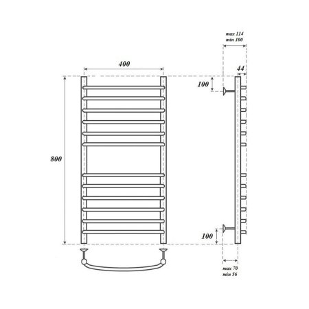 Полотенцесушитель водяной Point Альфа PN05148S 80x43 (хром)