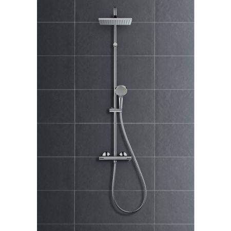 Душевая система Showerpipe 230 1jet с термостатом Hansgrohe Vernis Shape 26286000 хром