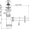 Сифон для раковины AlcaPlast A410 DN32 с нержавеющей peшeткой