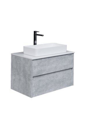Тумба под раковину Grossman ЭДВАНС-80см с 2-я ящ. цемент светлый