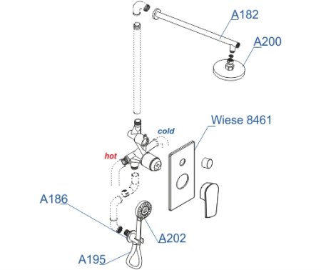 Душевая система WasserKRAFT Wiese A84202
