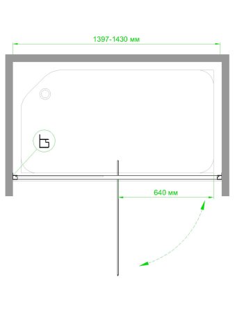 Душевая дверь в проем Royal Bath RB140HV-C-CH 140см