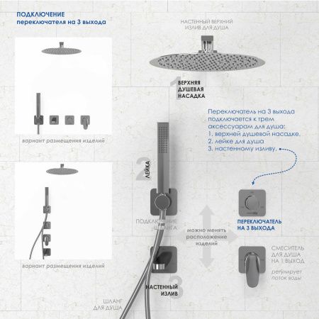 Переключатель потоков WasserKRAFT Schunter A307 на 3 выхода