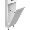 Пенал Stella Polar Концепт 35см белый глянец с корзиной