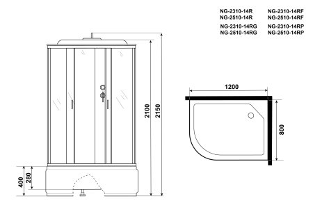 Душевая кабина Niagara NG-2310-14RG