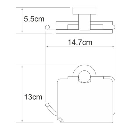 Держатель т/б WasserKRAFT Isen K-4025 с крышкой