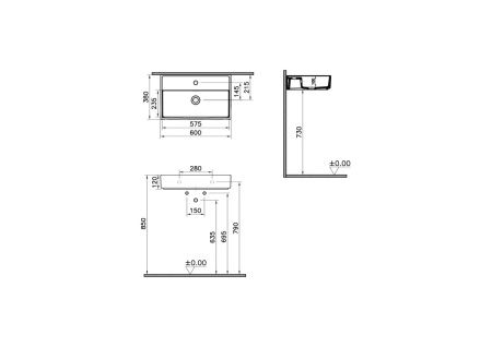Раковина Vitra ArchiPlan 60 см 7401B003-0001