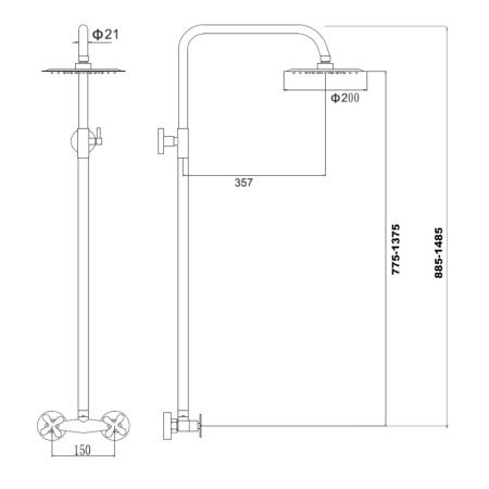 Душевая система Fmark сатин FS8505
