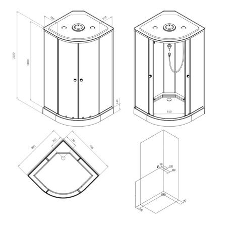 Душевая кабина Am.Pm X-Joy 100x100 W94C-401-100MT