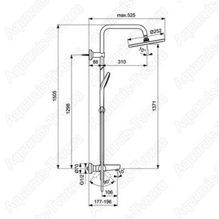 Душевая система Ideal Standard Idealrain Eco Evo B2267AA