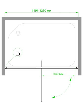 Душевая дверь в проем Royal Bath RB120HV-C-CH 120см