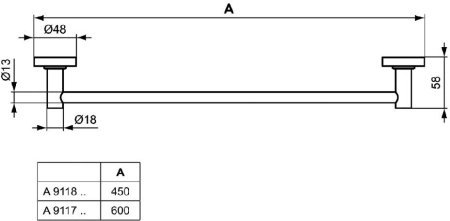 Полотенцедержатель Ideal Standard Iom 45см A9117AA