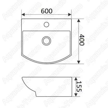 Раковина CeramaLux 78014D 60см подвесная/накладная