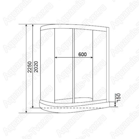 Душевая кабина Timo T-6602 Black 120x85 (R)