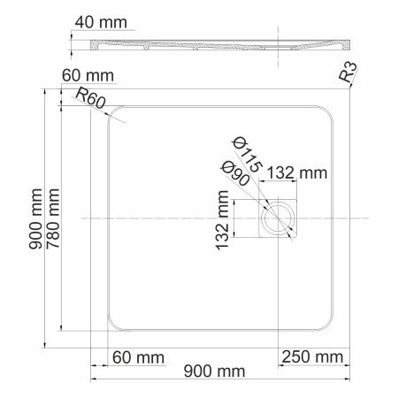 Душевой поддон WasserKRAFT Neime 19T03 90х90