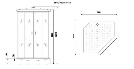 Душевая кабина Niagara NG-6901-01GD BLACK