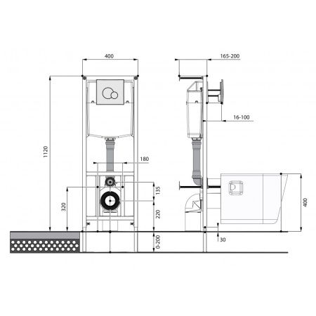 Инсталляция Santeri Альфа с унитазом Santeri 138159S0000B0