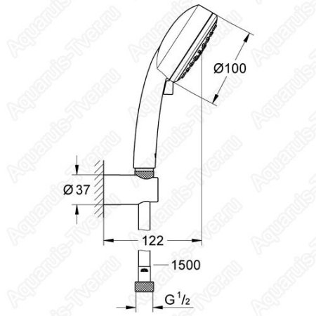 Душевой гарнитур Grohe Tempesta Cosmopolitan d100мм 3 режима