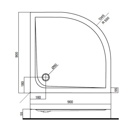 Душевой поддон Am.Pm Slim Round W7AT-GSR0-090W 90х90