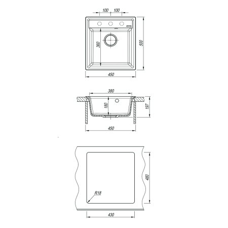 Кухонная мойка Lemark Hanka 450 45x50 жасмин 9910010