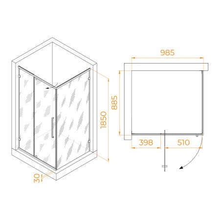 Душевой уголок RGW Classic CL-46B 100x90 72094609-14