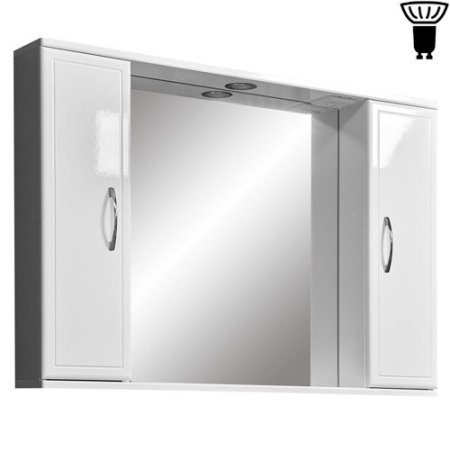 Шкаф-зеркало Stella Polar Концепт 100см белый глянец