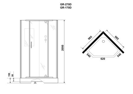 Душевая кабина Grossman 100x100 GR270D 