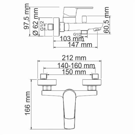 Смеситель WasserKRAFT Dill 6101 для ванны