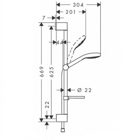 Душевой гарнитур Hansgrohe Croma Select 67см 26582400