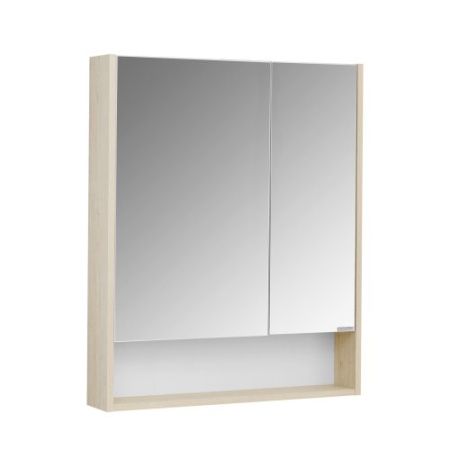 Шкаф-зеркало Aquaton Сканди 70см дуб верона/белый глянец