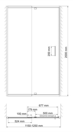 Душевая дверь в проем WasserKRAFT Berkel 48P05 120x200 (распашная)