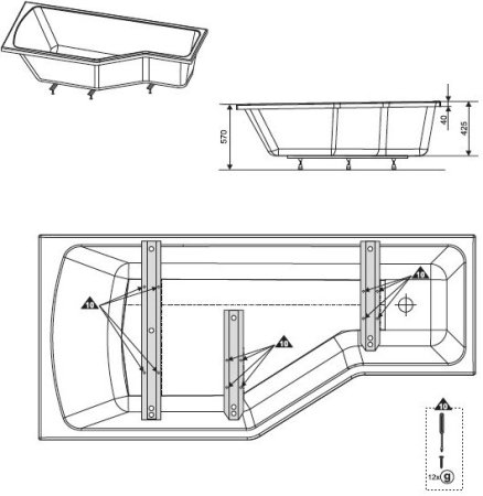 Ножки для ванны Ravak BeHappy