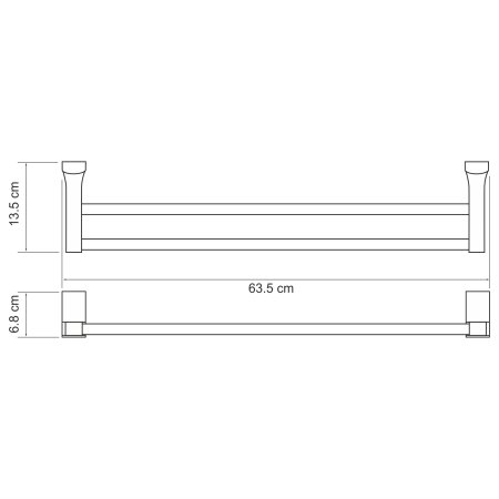 Полотенцедержатель двойной WasserKRAFT Leine K-5040WHITE