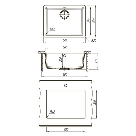 Кухонная мойка Lemark Sinara 540-U 54x42 жасмин 9910076