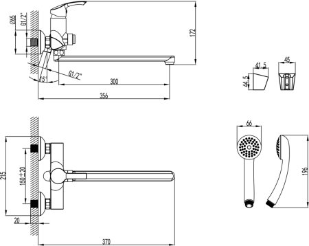 Смеситель Lemark Plus Strike LM1157C для ванны