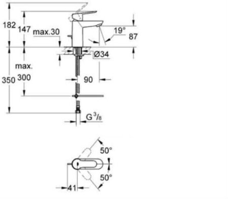 Смеситель для раковины Grohe BauEdge 23329000