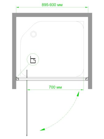 Душевая дверь в проем Royal Bath RB90HV-C-CH 90см