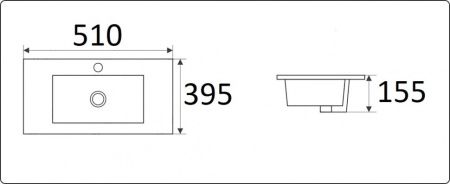 Раковина CeramaLux 51см 9393-50