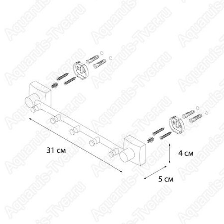 Планка Fixsen Kvadro 5 крючков FX-61305-5