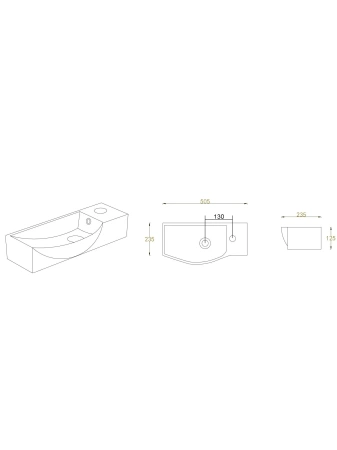 Раковина WeltWasser Aisbach 7950 GL-WT (R) 50,5см 10000008693