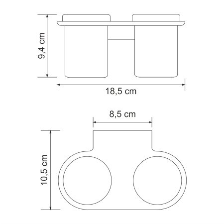 Стакан двойной WasserKRAFT Kammel K-8328D