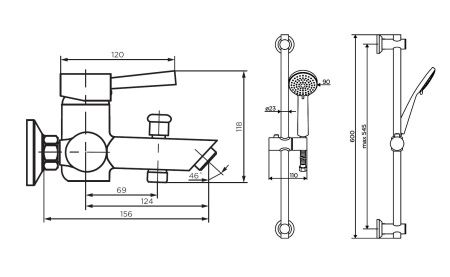 Смеситель для ванны Dorff Logic D0103030SS