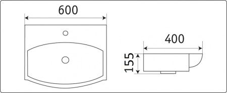 Раковина CeramaLux 60см 78014D