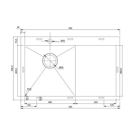 Мойка кухонная Seaman Eco Marino 78x50 gun light SMV-780R-GL.A
