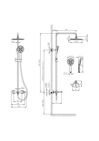 Душевая система Cersanit Oliva 69002