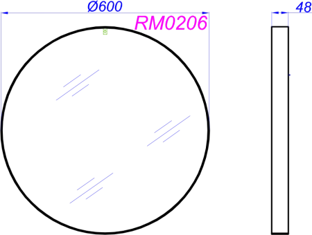 Зеркало Aqwella RM 60см RM0206W