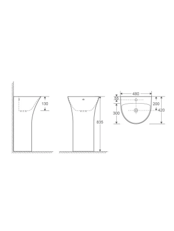 Раковина WeltWasser Leerbach 4842 GL-WT 48см 10000013332