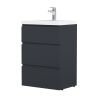 Тумба с раковиной Am.Pm Gem S 60 графит матовый M91FSX0602GM