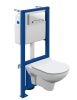 Инсталляция Cersanit Link Pro с унитазом Cersanit City с микролифтом кнопка хром/белый 64277