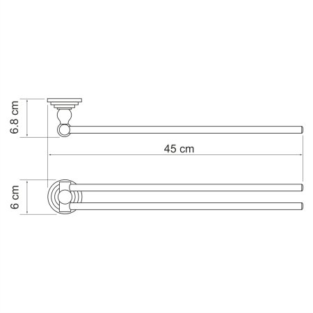 Полотенцедержатель двойной WasserKRAFT Ammer K-7031 (матовый хром)